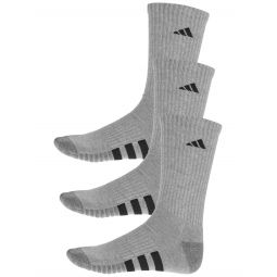 adidas Mens Cushioned 3.0 3-Pack Crew Socks Grey