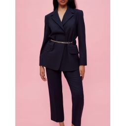 Tailored jacket with chain belt
