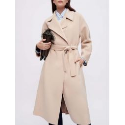 Double-faced wool-blend coat