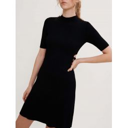 Knitted dress with openwork at the waist