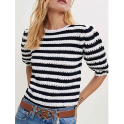 Crochet striped pullover