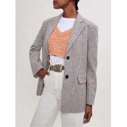 Houndstooth tweed-style tailored jacket