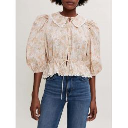 Cotton shirt with small flower print