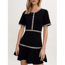 Knit dress with contrasting trim