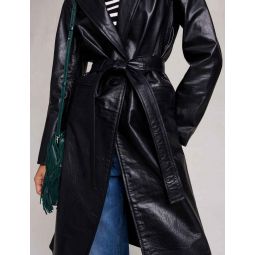 Black leather trench