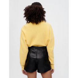 Leather shorts with gold-tone hardware