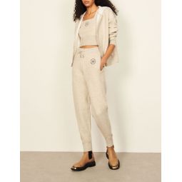 Knit jogging bottoms with embroidery