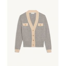 Cable knit cropped cardigan