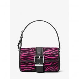 Colby Medium Zebra Print Calf Hair Shoulder Bag