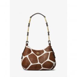 Mini Giraffe Print Calf Hair Hobo Shoulder Bag