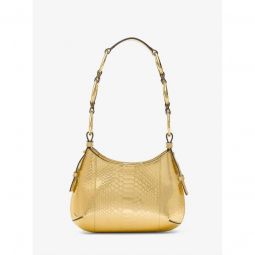 Bardot Mini Metallic Python Embossed Leather Hobo Shoulder Bag