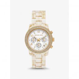 Runway Pave Gold-Tone and Acetate Watch
