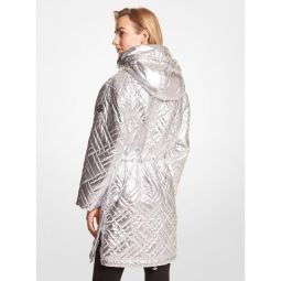 Quilted Metallic Cire Puffer Jacket