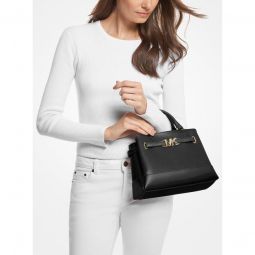 Reed Small Two-Tone Pebbled Leather Belted Satchel