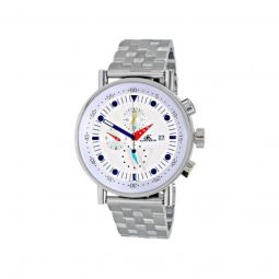 Mens Stainless Steel White Dial