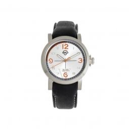 Mens Berge Genuine Leather Silver-tone Dial