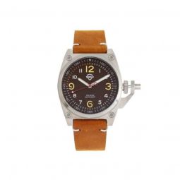 Mens Pascal Genuine Leather Brown Dial