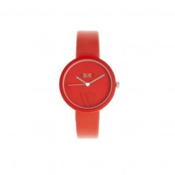 Unisex Blade Leatherette Red Dial