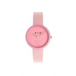 Unisex Blade Leatherette Pink Dial
