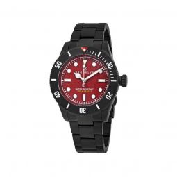 Mens Black Eyed Pea Black Ion-plated Stainless Steel Red Dial