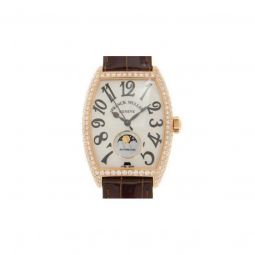 Womens Geneve Leather White Dial