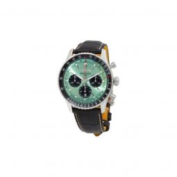 Men's Navitimer B01 Chronograph Alligator Leather Mint Green Dial Watch