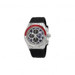Men's Cruise Chronograph Silicone Black Mother of Pearl (Crystal-set) Dial Watch