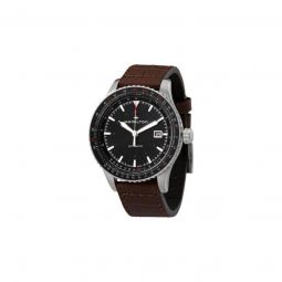 Men's Khaki Aviation (Cow) Leather Black Dial Watch