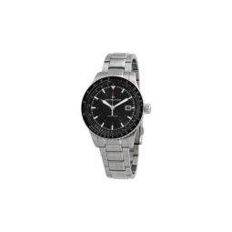 Men's Khaki Aviation Stainless Steel Black Dial Watch