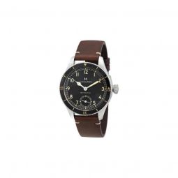 Men's Khaki Aviation Leather Black Dial Watch