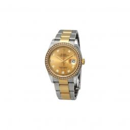 Men's Datejust Stainless Steel with 18kt Yellow Gold Rolex Oyster Champagne Dial Watch