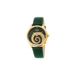 Women's Swirl Leather Green (Crystal Powder Swirl) Dial Watch