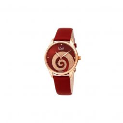 Women's Swirl Leather Red (Crystal Powder Swirl) Dial Watch