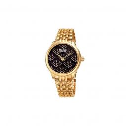 Women's Polished Alloy Black Dial