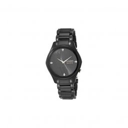 Women's Black Ion Plated Stainless Steel Black Dial Watch