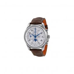 Men's Master Chronograph Leather Silver Dial