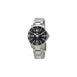 Men's HydroConquest Stainless Steel Black Dial