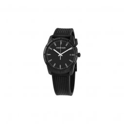 Men's Evidence Rubber Black Dial Watch