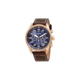 Men's Avion Chronograph Leather Blue Dial Watch