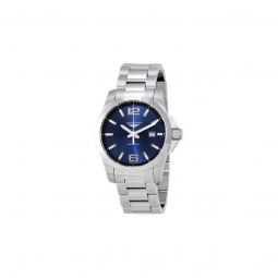 Men's Conquest Stainless Steel Blue Dial