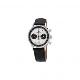 Men's Intra-Matic Chronograph Leather White Dial