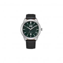 Men's Corso Leather Green Dial Watch