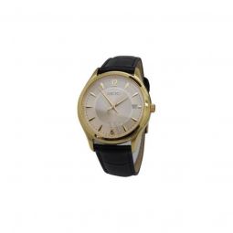 Men's Sapphire Leather Champagne Dial Watch