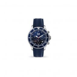 Men's Chronograph Quartz Blue Dial Blue Silicone Watch 017929