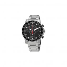 Men's Supersport Chronograph Stainless Steel Black Dial Watch