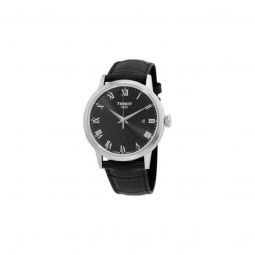 Men's T-Classic Leather Black Dial Watch