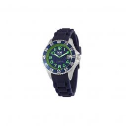 Unisex Rubber Blue and Green Dial Watch
