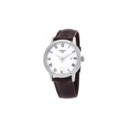 Men's T-Classic Leather White Dial Watch