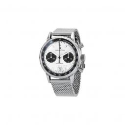 Men's American Classic Chronograph Stainless Steel Mesh White Dial Watch
