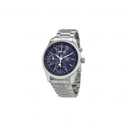 Men's Master Collection Chronograph Stainless Steel Sunray Blue Dial Watch